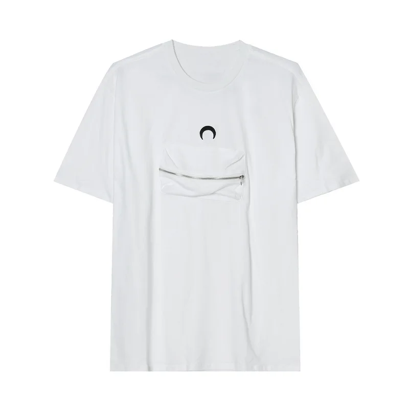 

Summer new product Korean style loose moon embroidered pocket trendy T-shirt men M1-C-2370