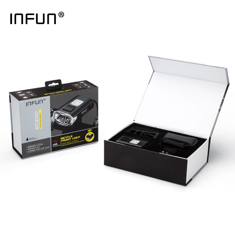 Велосипедный передний фонарь INFUN GT200 с дистанционным управлением 2200 люмен