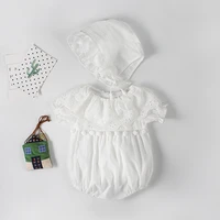 baby clothes girl baby bodysuit clothes for female newborns summer lace white infant bodysuit for girls hatbodysuit 2pcsset