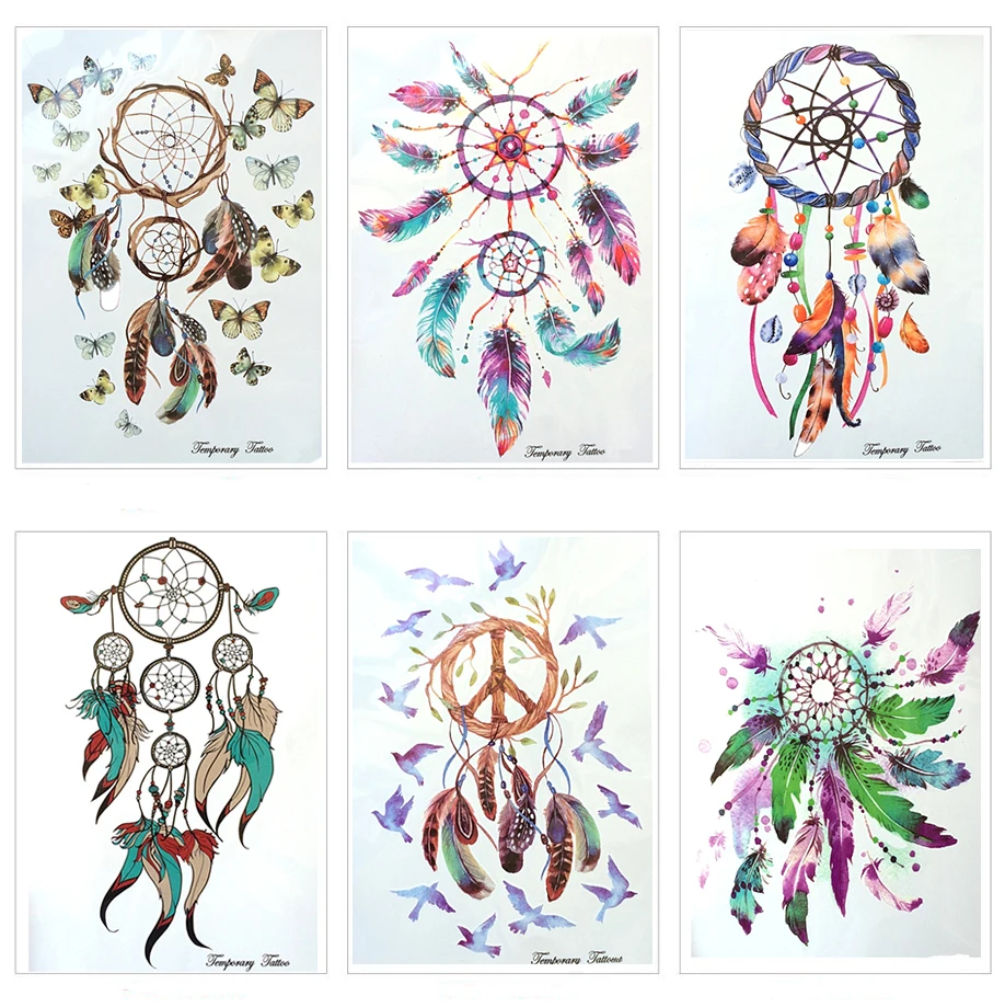 Водостойкие временные тату наклейки 21 х15 см|tattoo sticker|temporary tattoo stickertemporary dreamcatcher |