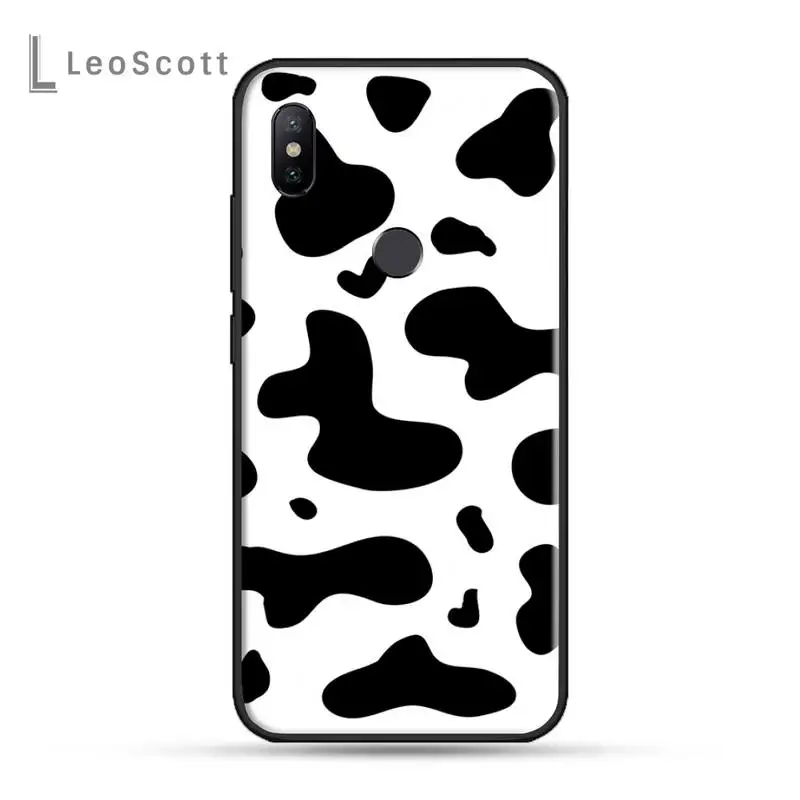 

White Black Cow Symbol Phone Case For xiaomi Redmi 5 5A plus 7A 8 note 2 3 4 5 5A 6 7 GO K20 A2