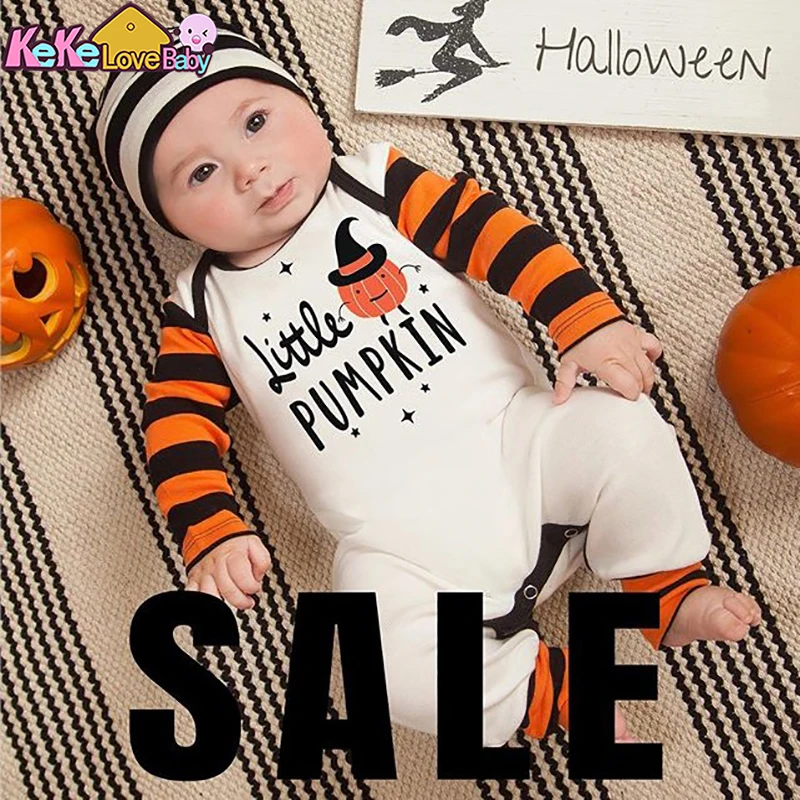 New Born Baby Clothes Boys Romper Halloween Costume For Baby Girls With Pumpkin Print Cotton Jumpsuit Newborn Toddler Outfits