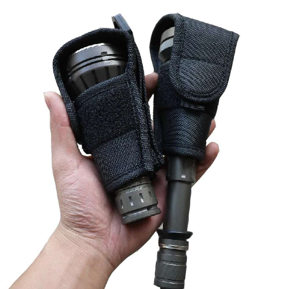 

Tactical Molle Flashlight Holster Pouch Hunting Nylon Flashlight Waist Pouch with D-ring Quick Release Torch Case Pouch Cover