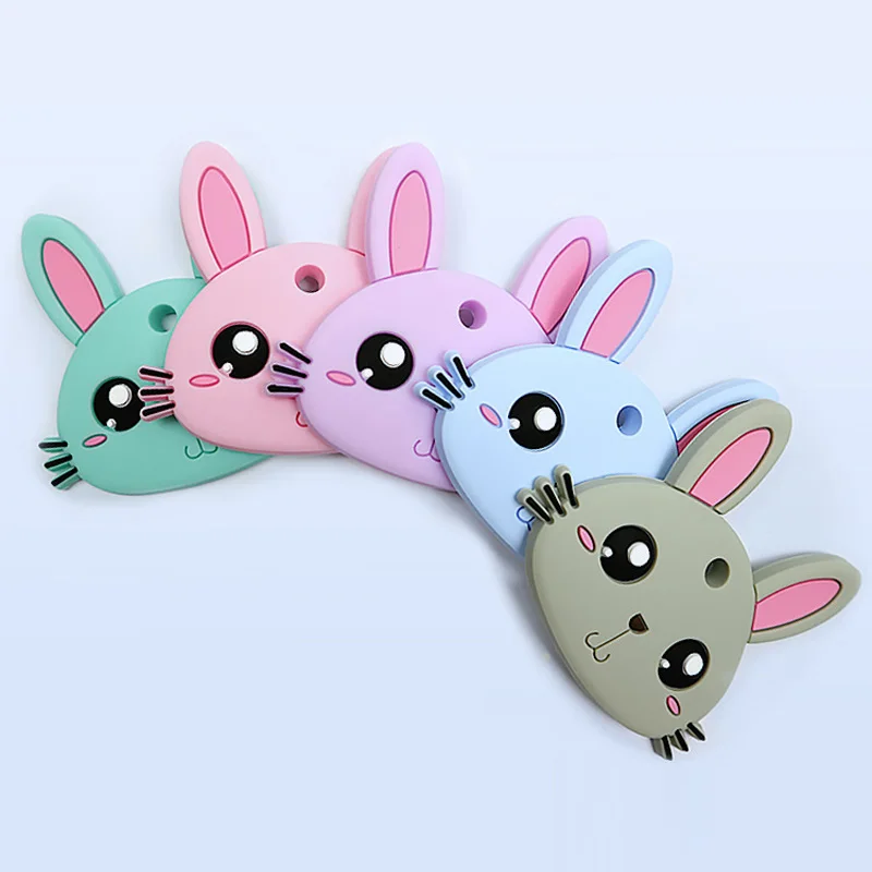 

Silicone Teether Rodent Cartoon Animals 1pc Food Grade Silicone Pandents DIY Teething Toys for Teeth Tiny Rod Baby Teethers Gift