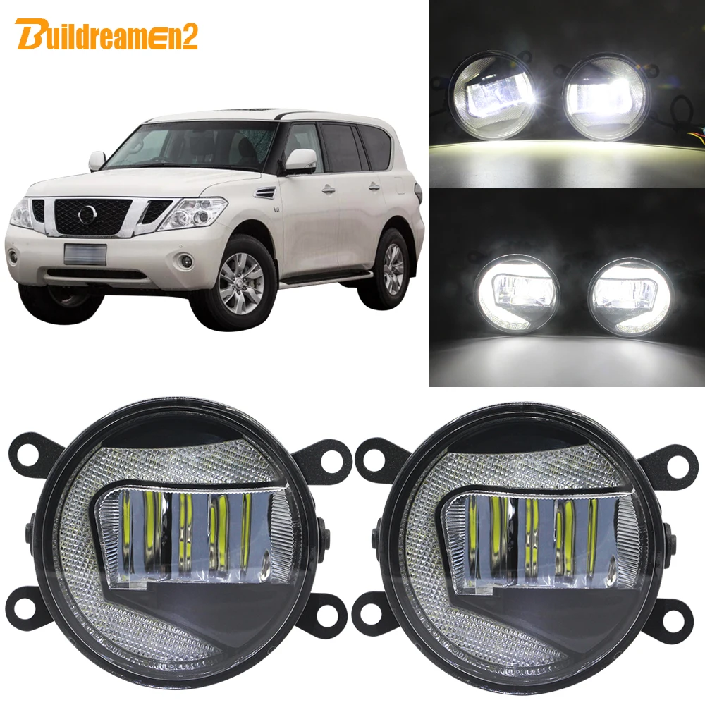 Buildreamen2 2 шт. Автомобильный светодиодный проектор туман светильник + DRL