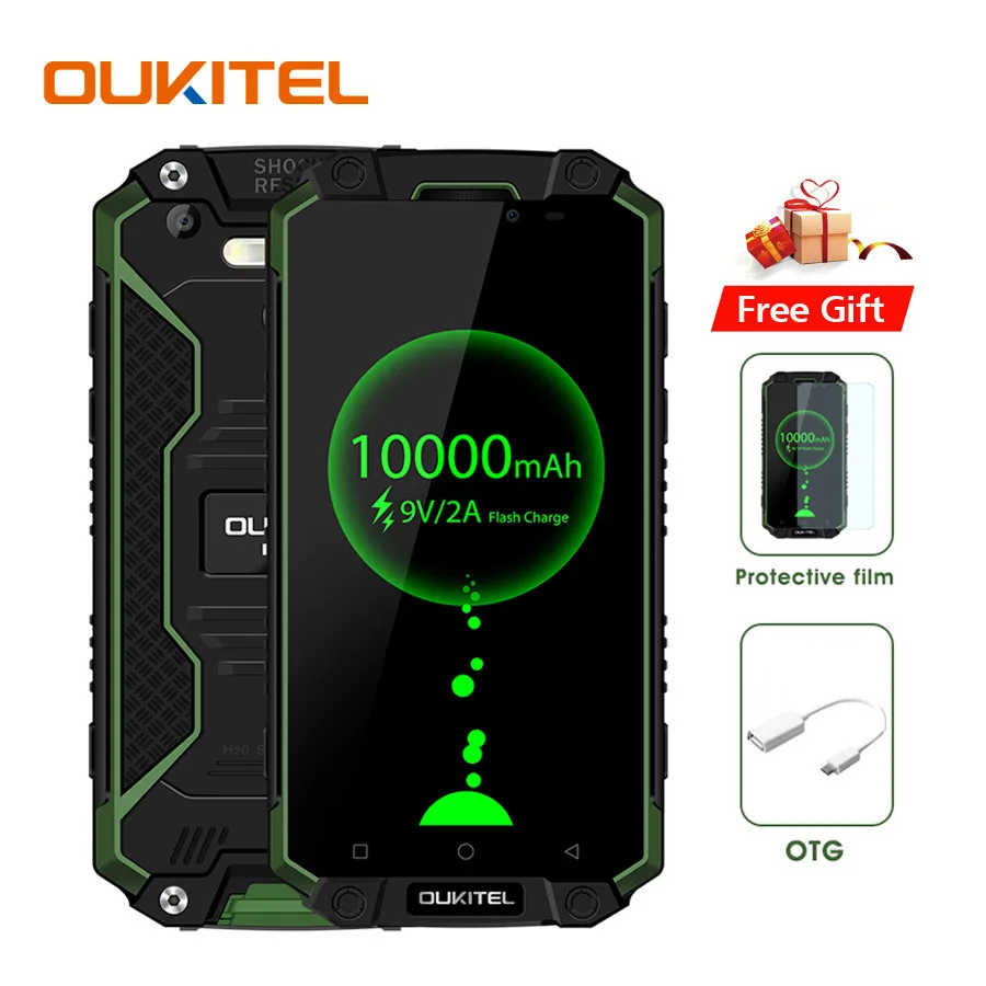 24 часа) Oukitel K10000 Max 10000mAh 4G LTE IP68 Водонепроницаемый 3GB 32GB 5," Android 7,0 Восьмиядерный внешний смартфон