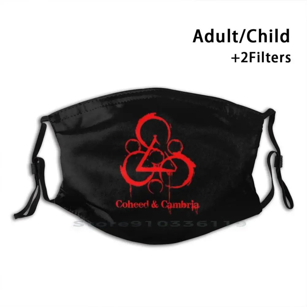 

Red Logo Music Coheed And Cambria Band Reusable Mouth Face Mask With Filters Kids
