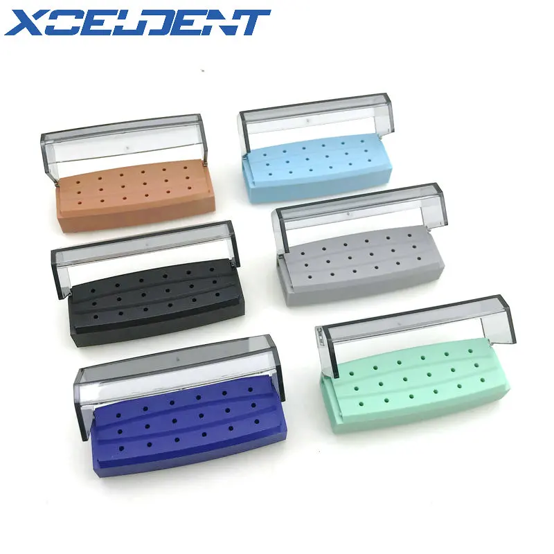 1 шт. стоматологический стерилизатор чехол пластмассы Бур коробка 18 отверстиями