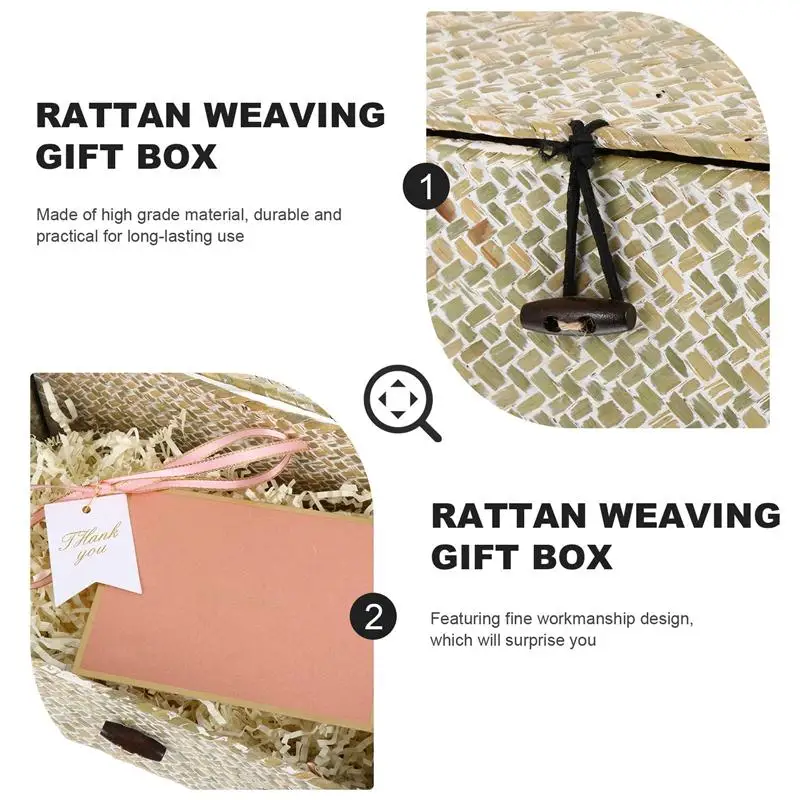 

1 Set Rattan Gift Box Premium Wedding Valentine's Day Gift Party Favors Box