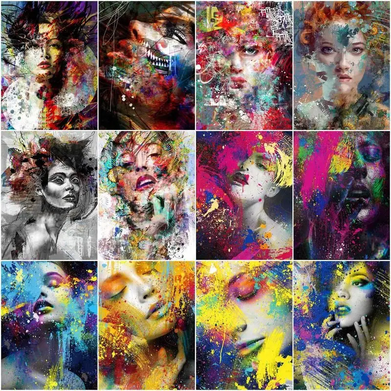 

Painting By Numbers Girl Kits Drawing Canvas Abstract Figure Diy Oil Paint By Numbers malowanie po numerach Home Decor