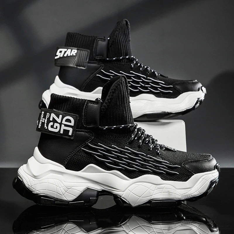 

Outdoor High-top Men's Casual Shoes Wear-resistant Non-slip Sneakers Basketball Shoes Fashion Sports Training Running Shoes