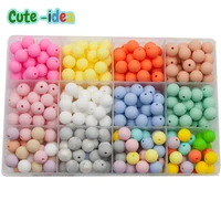 cute idea silicone beads 50pc food grade silicone 12mm nursing chewing round silicone teething beads baby teethers necklace diy