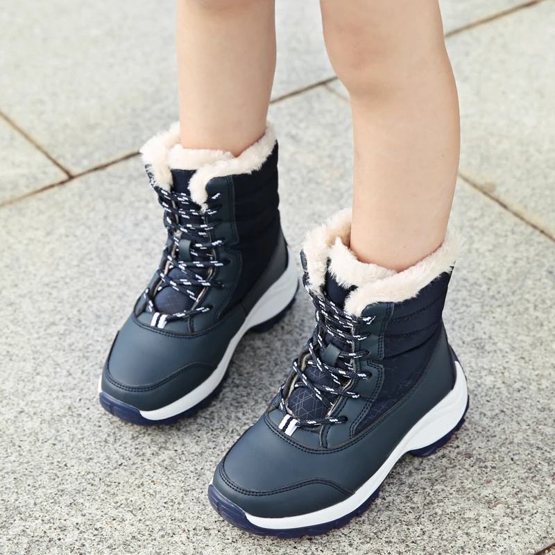 

Kids Boots Waterproof Girls Shoes 2019 New Warm Winter Boots Children's Rubber Boots Mid-Claf Footwear