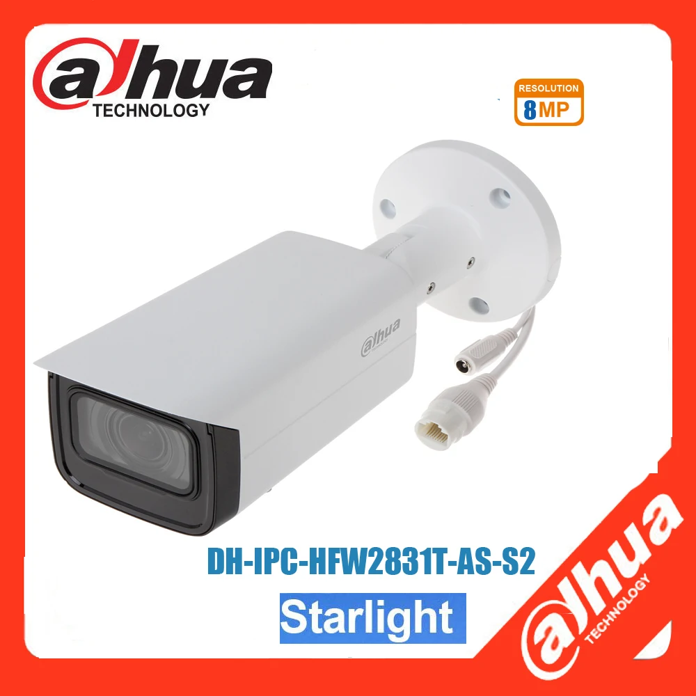 

mutil language Dahua IPC-HFW2831T-AS-S2 8MP POE H.265 IP67 IR 50M IVS Starlight Camera support upgrade firmware