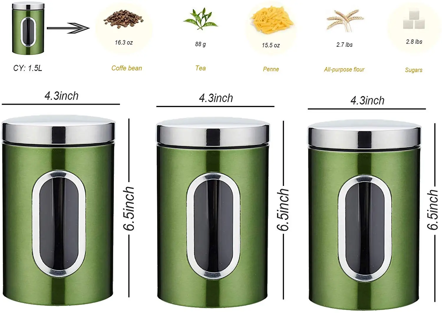 1 шт. кухонная канистра из нержавеющей стали для сахара еды чая кофе конфет