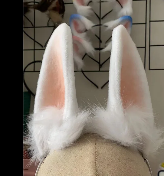 

New Hande Made Work Rabbit Bunny Ears Hairhoop Cosplay Prop For Halloween Christmas Costume Accessories