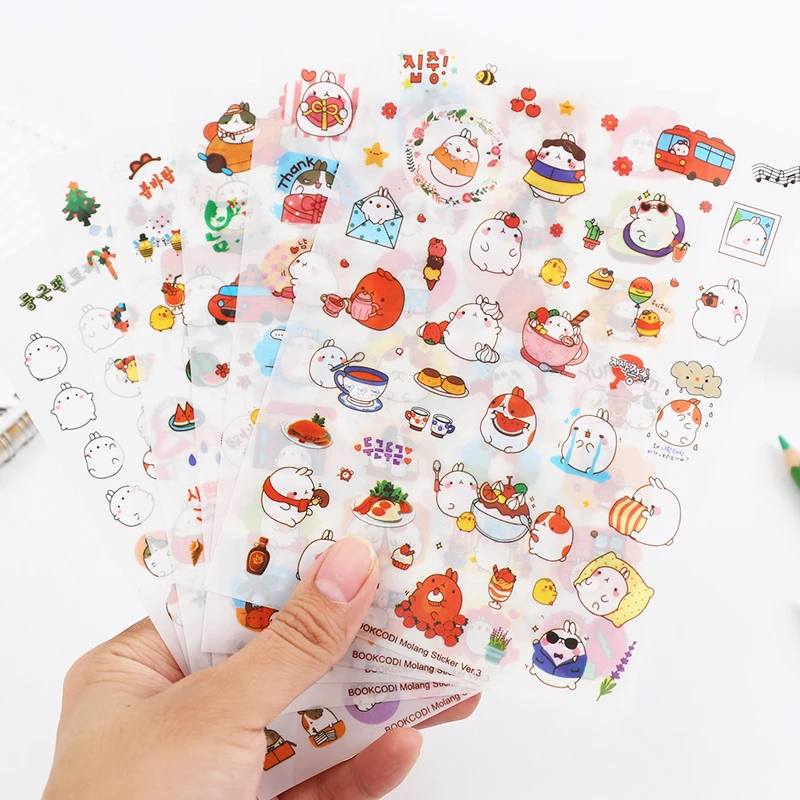

6 Pcs/Set Novelty Korea Style Pvc Creative Cartoon Potato Rabbit Series In The Third Quarter Stickers Kawaii Stationery