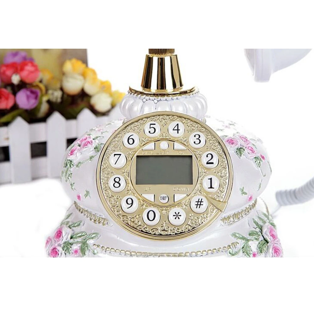 Ретро винтажный телефон с нажимным циферблатом старинный стационарный ЖК