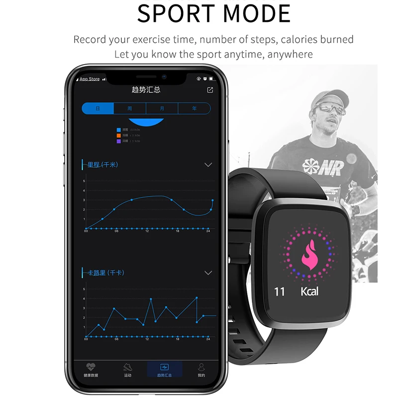 

BINSSAW Men Smart Watches Heart Rate Monitor Sports Smart Wrist Band Waterproof Fitness Tracker Watch Women relogio masculino