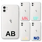 Мягкий силиконовый прозрачный чехол для iPhone 11, 12 Pro Max, 13 mini, XS, XR, X, 8 Plus, 7, SE, с персонализированными инициалами