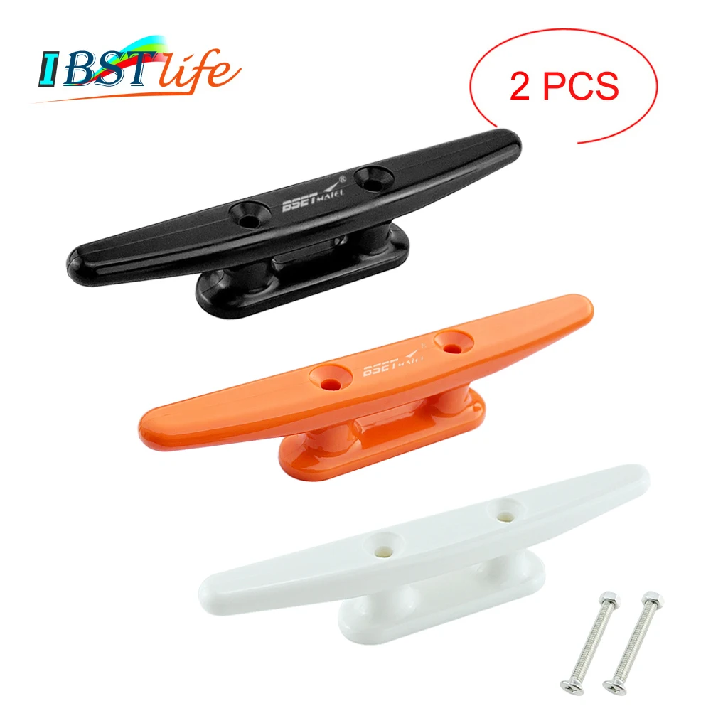 

2X Nylon Low Flat Cleat Open Base Cleat With Screws Marine Boat Yacht Deck Line Rope Tie Kayak Canoe Deck Hardware Accessories