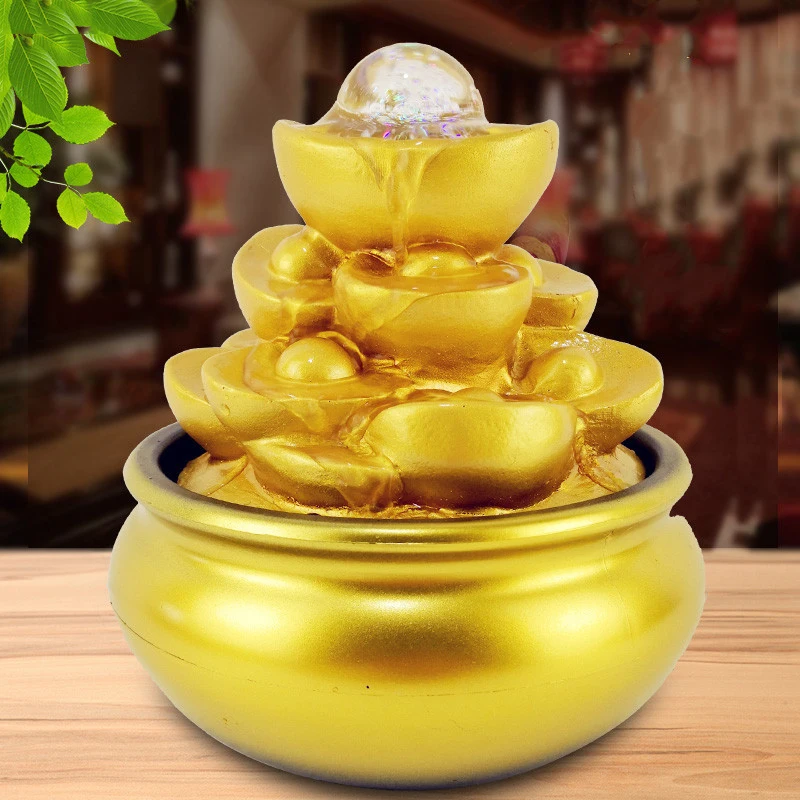 Chinese Feng Shui Decorations Company Office Desktop God of Wealth Lucky Ornaments Indoor Small Fountain Home Air Humidifier | Дом и сад