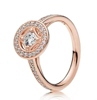 925 sterling silver pan ring rose gold vintage pave allure with crystal rings for women wedding party fashion jewelry