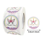 500 шт.рулон, наклейки в виде единорога, 3,8 см