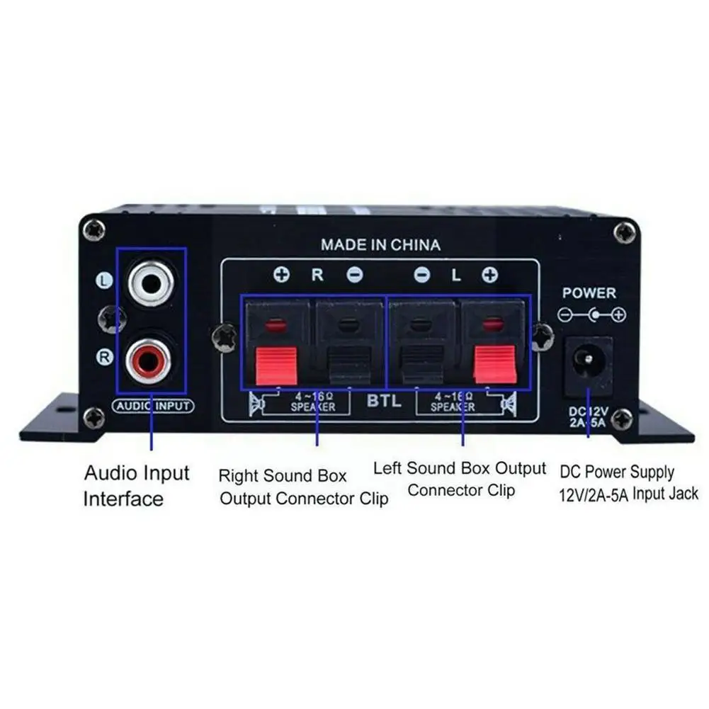 

Усилитель мощности 20 Вт для автомобиля/домашнего кинотеатра, цифровой усилитель мощности звука для акустическая система ВЧ Bass Control Rca Dual ...