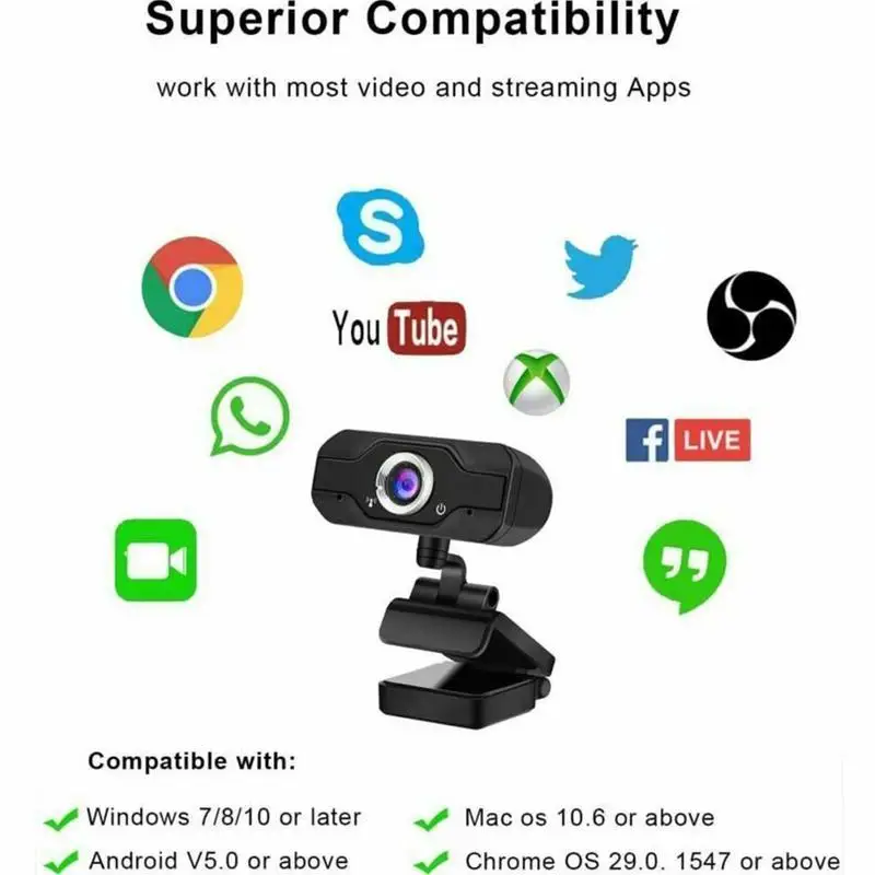 1080p камера 4K веб Камера с микрофоном ПК для компьютера HD Web Full USB Cam Веб в прямом