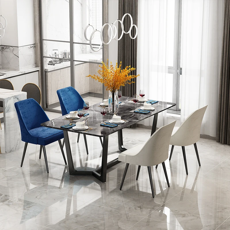 Стул для кафе Дышащий тканевый коврик прочный металлический стул ножки розовый