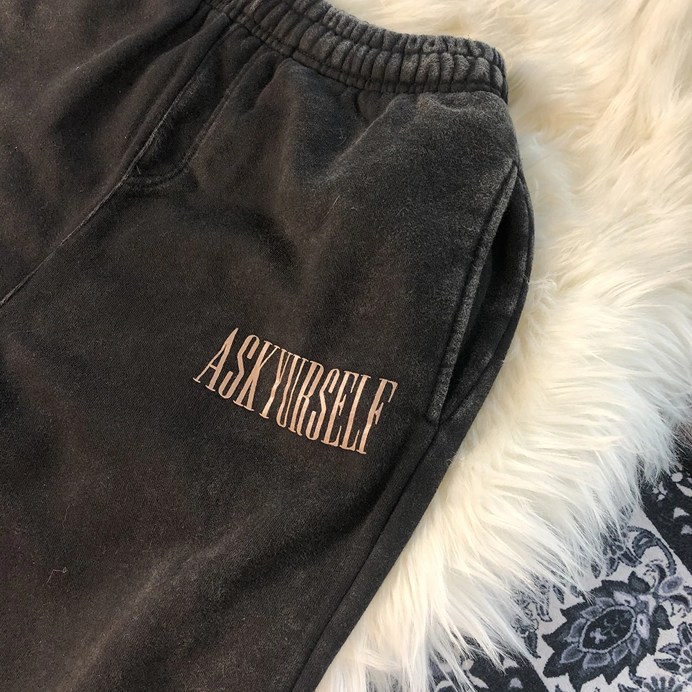 Спортивные штаны ASKYURSELF из старой тяжелой ткани модная брендовая одежда для