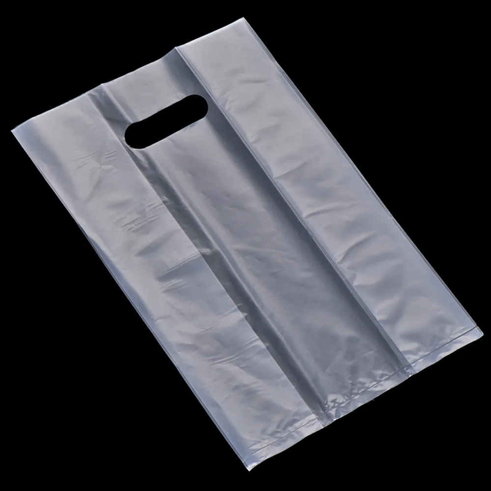 50 шт. прозрачный пластиковый подарочный мешок сумка для хранения одежды с ручкой