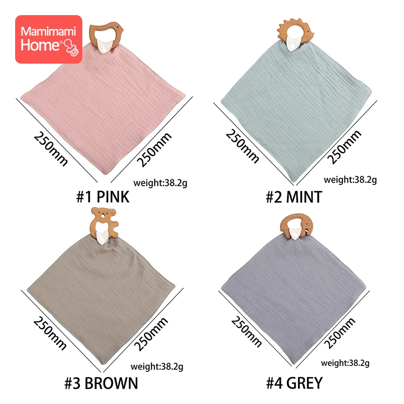 Детские нагрудники-бандана деревянный прорезыватель из бука хлопковый