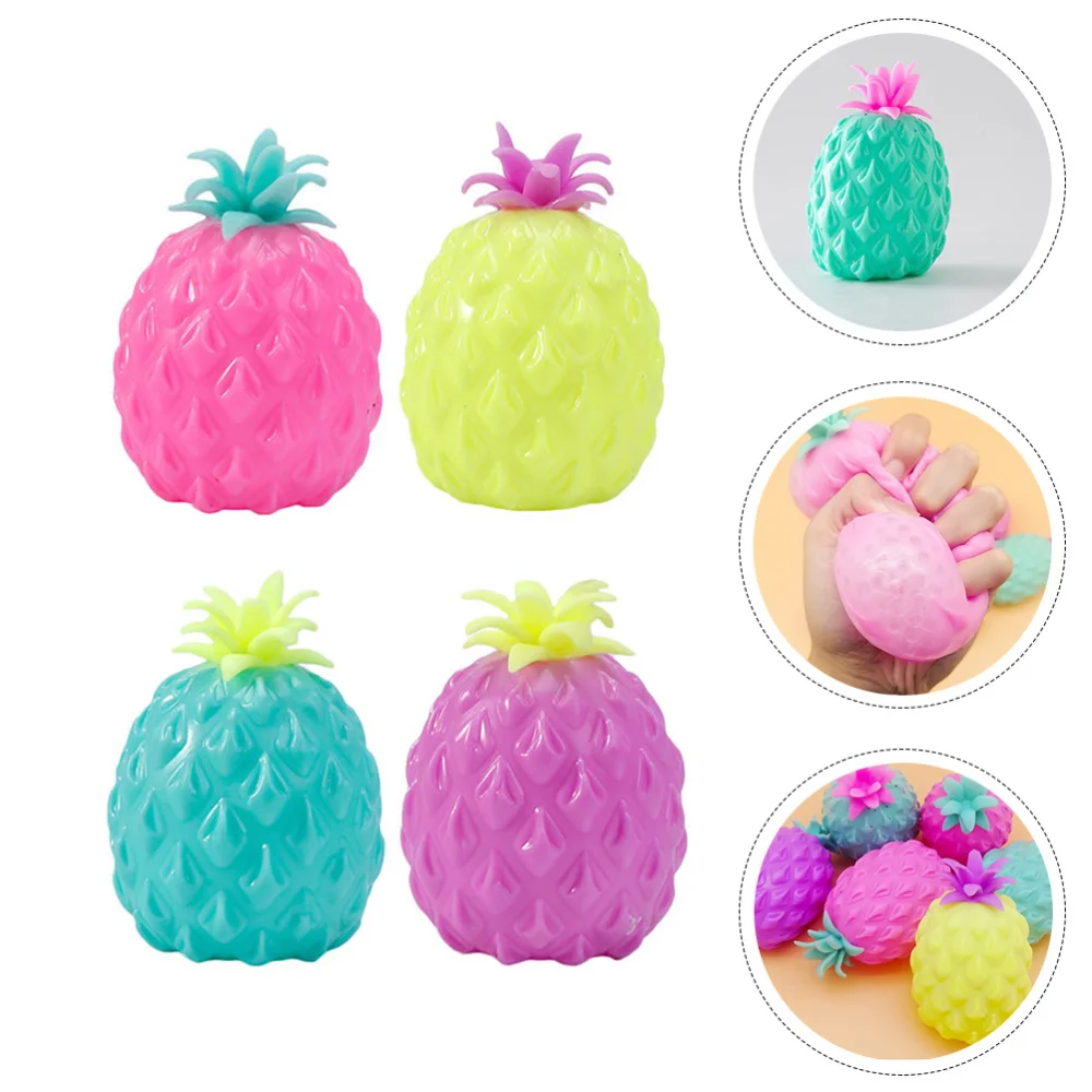

4pcs Pineapple Stress Relief Toys Stretchy Stress Reliever Toys (Random Color)