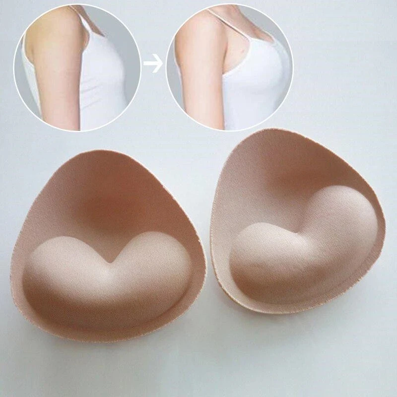1Pair Sticky Bra Thicker Sponge Bra Pads Breast Push Up Enhancer Removeable Adding Inserts Cups Invisible Lift Up Bra for Women
