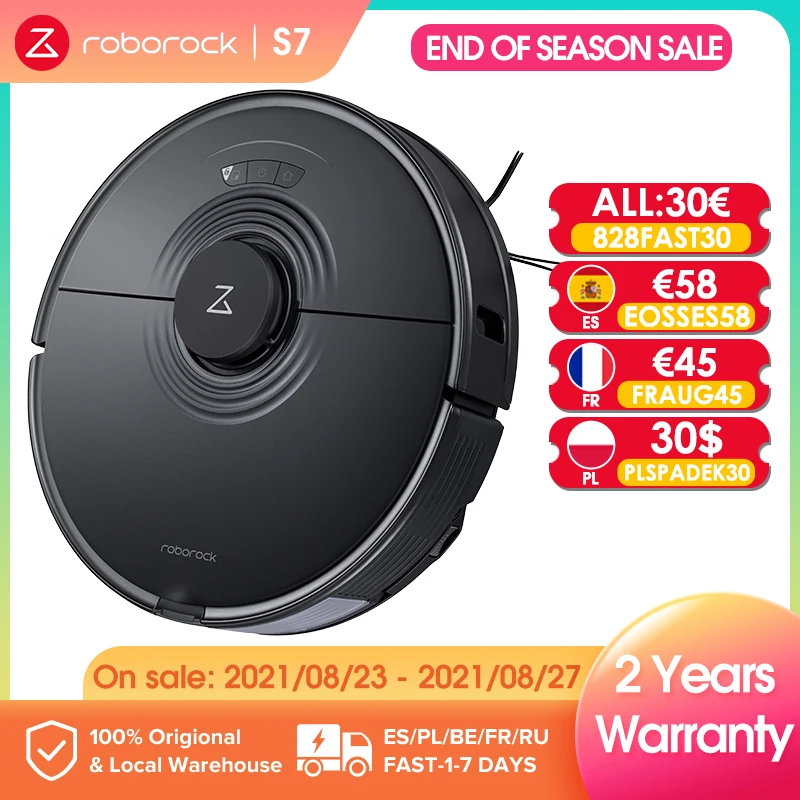 Робот пылесос Roborock S7 ультразвуковая уборка Wi Fi управление через приложение