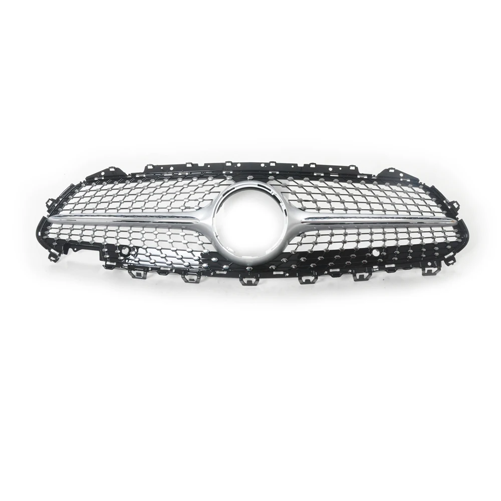 

For Mercedes-Benz CLS Class C257 W257 CLS400 CLS450 2019-2022 Diamond Style Grille Silver/Black Car Front Bumper Hood Mesh Grill