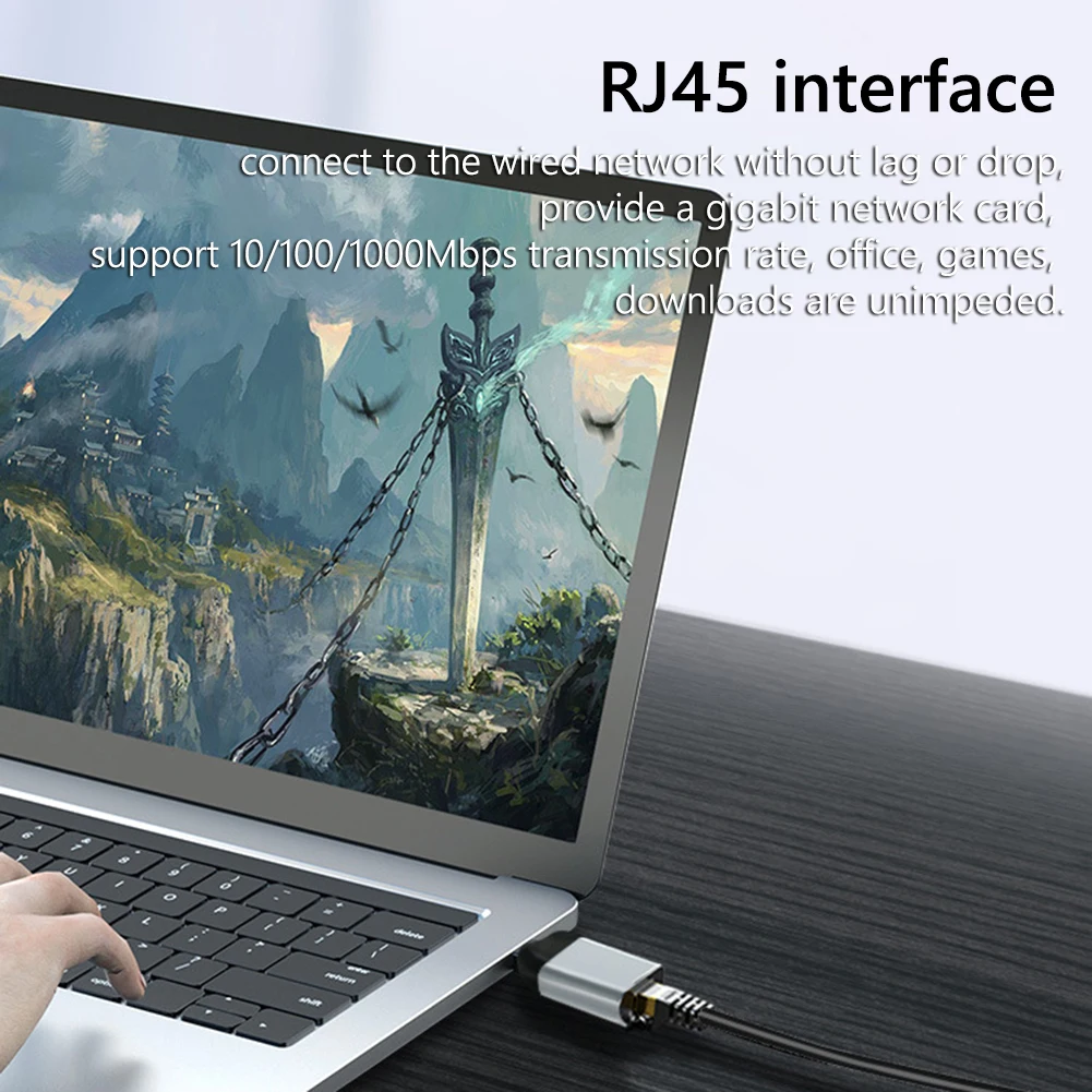 Переходники USB 8K Type-C к совместимым/VGA/DP/RJ45/Mini DP HD видеоконвертеры 4K VGA адаптер RJ45 Lan