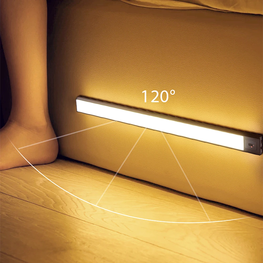 

20/40CM PIR Motion Sensor LED Light Under Cabinet Night lamp Wireless USB Rechargeable Wardrobe Closet Magnetic night light
