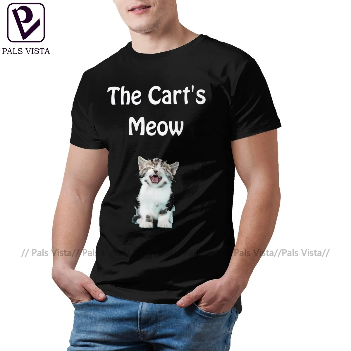 

Meow T-Shirt Classic Cute 100 Percent Cotton T Shirt Printed Short Sleeve Tshirt Male Oversize