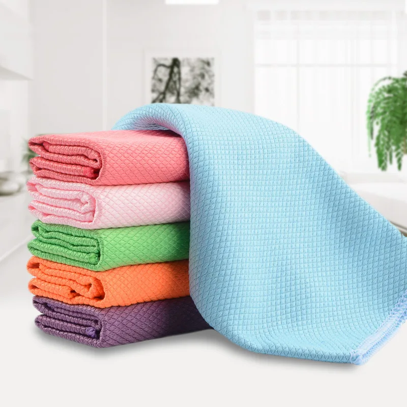 

New Professional Glass Cleaning Wipe Mirror Washing Towel Water Absorption No Lint Scouring Pad Microfiber Cleaning Rags Random
