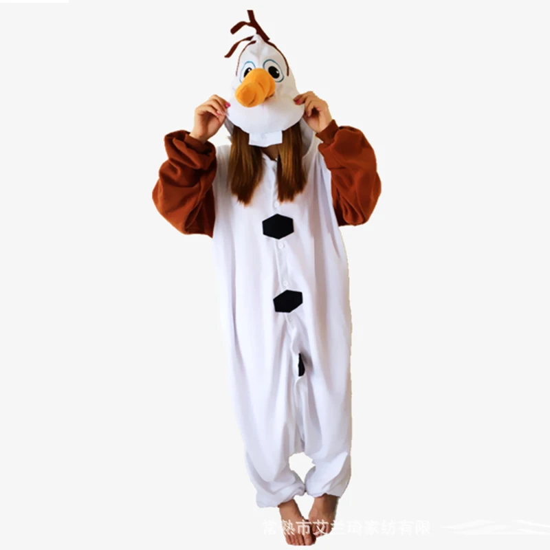 snowman Высокое качество флис взрослых животных пижамы панда Тигр женщин сна Onesie Косплей зимняя Пижама комбинезоны пижамы - Цвет: snowman