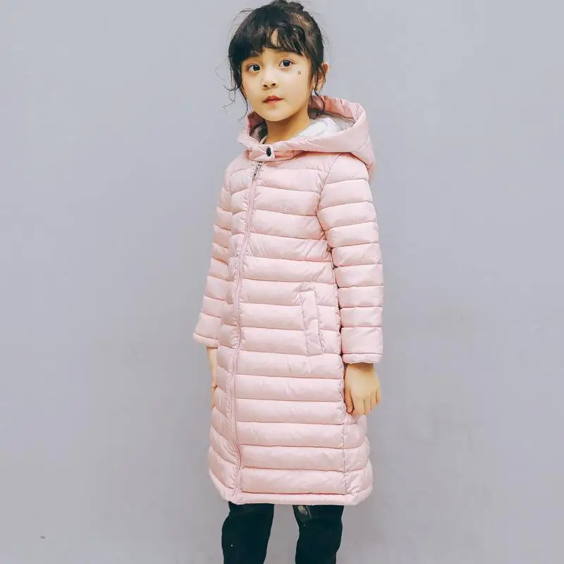 Girl Winter Jacket Children's Thicken Jacket Kids Cotton-padded Clothes Jacket Girl Park Hoodie Coat Boys 3 4 5 6 7 8 9 10 Years - Цвет: Розовый
