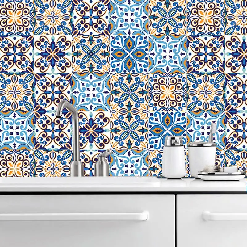 Фото Наклейка на стену в виде полосы виниловое украшение для ванной и кухни стиле