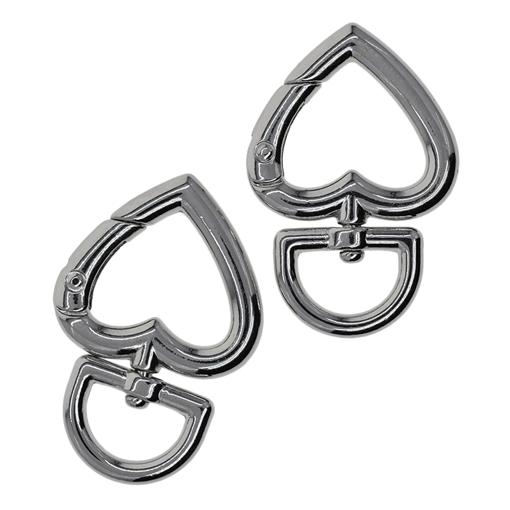 

Prettyia 2x Heart Swivel Clasp Snap Hook Lobster Claw Clasp