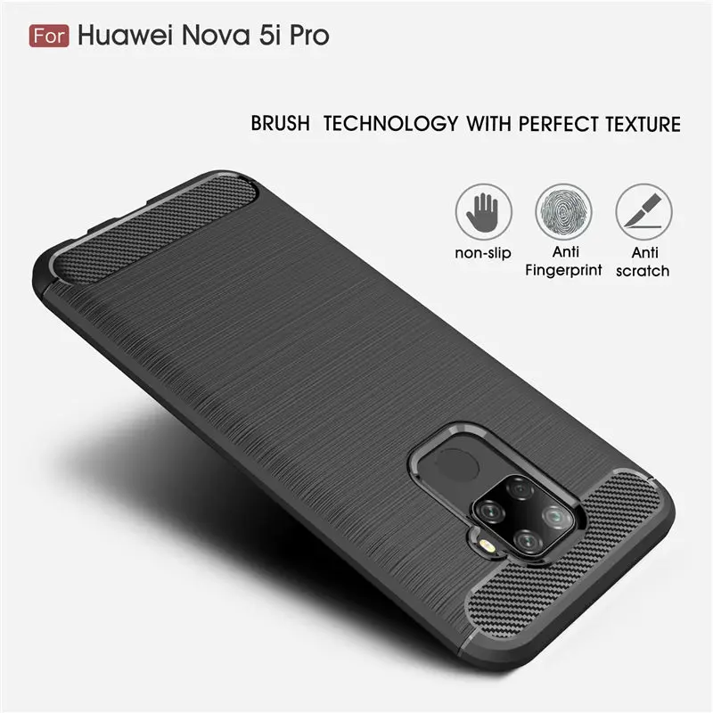 Для huawei Nova 5i Pro 5 4 3i роскошный противоударный чехол из углеродного волокна Мягкий