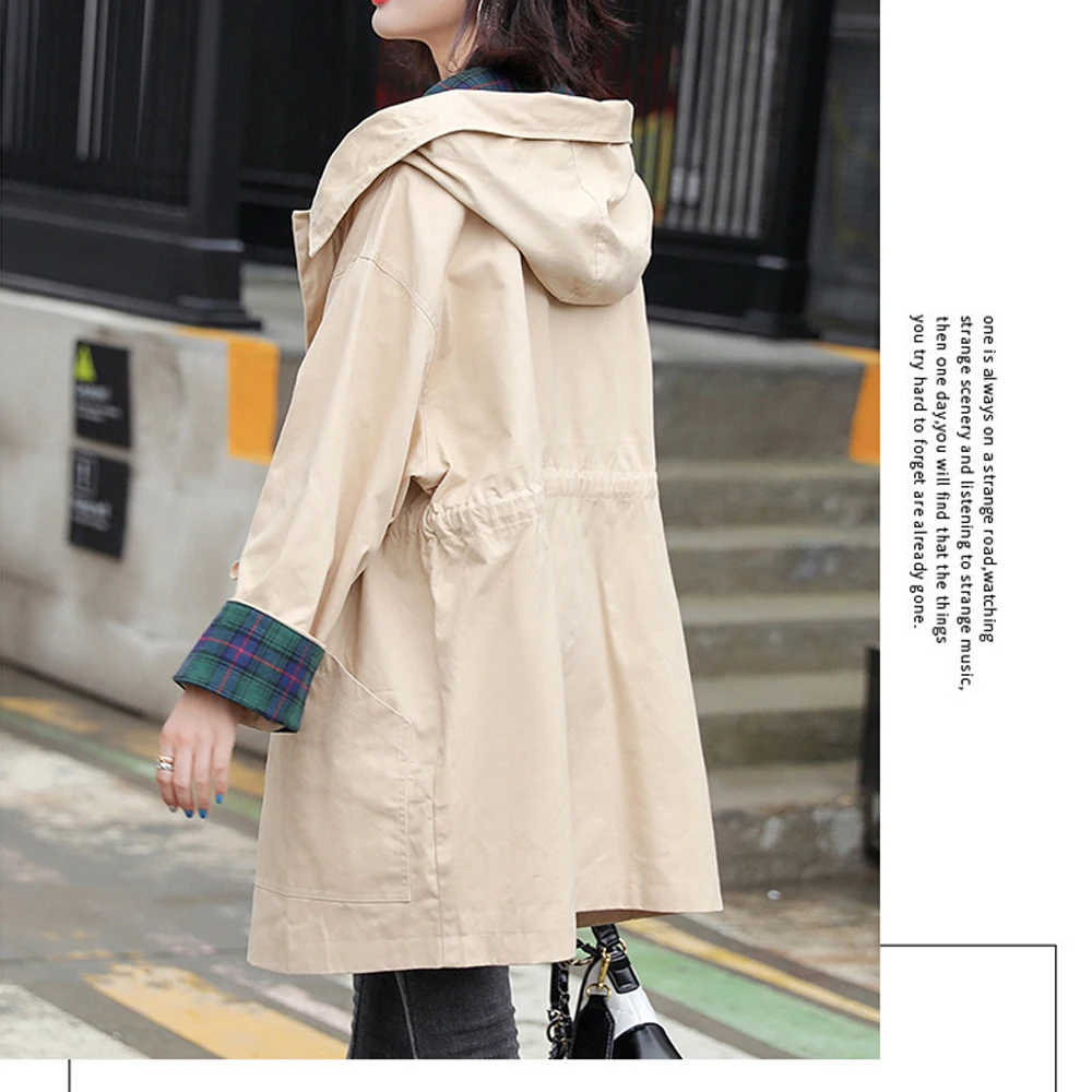 Женский длинный кардиган с капюшоном повседневный однотонный тренчкот длинным