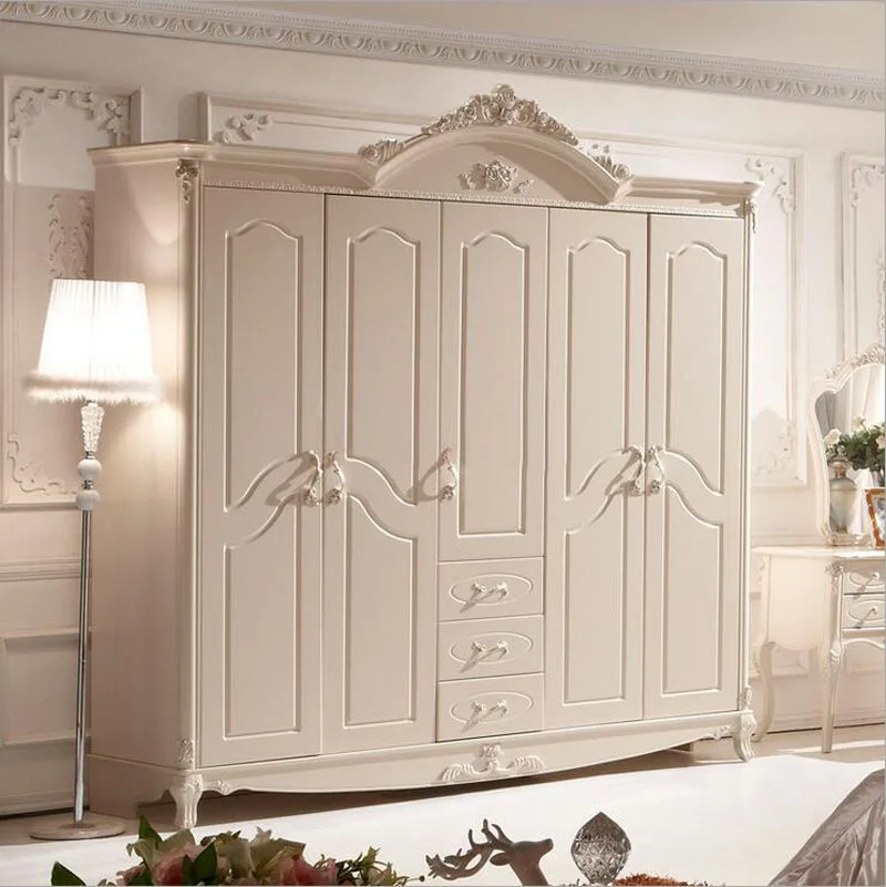 Cinque porte armadio moderno europeo mobili camera da letto armadio intero guardaroba  francese p10067 -80wF2