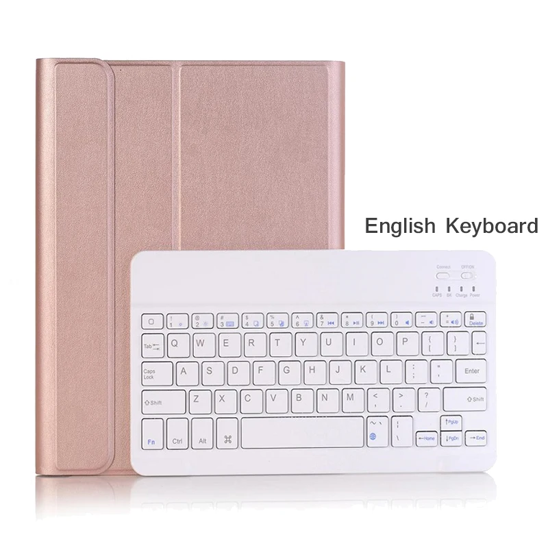 English Rose Русский Испанский чехол для iPad 10,2 чехол с клавиатурой Bluetooth A2197 A2198 A2200 для iPad 7-го поколения Чехол для клавиатуры - Цвет: English Rose